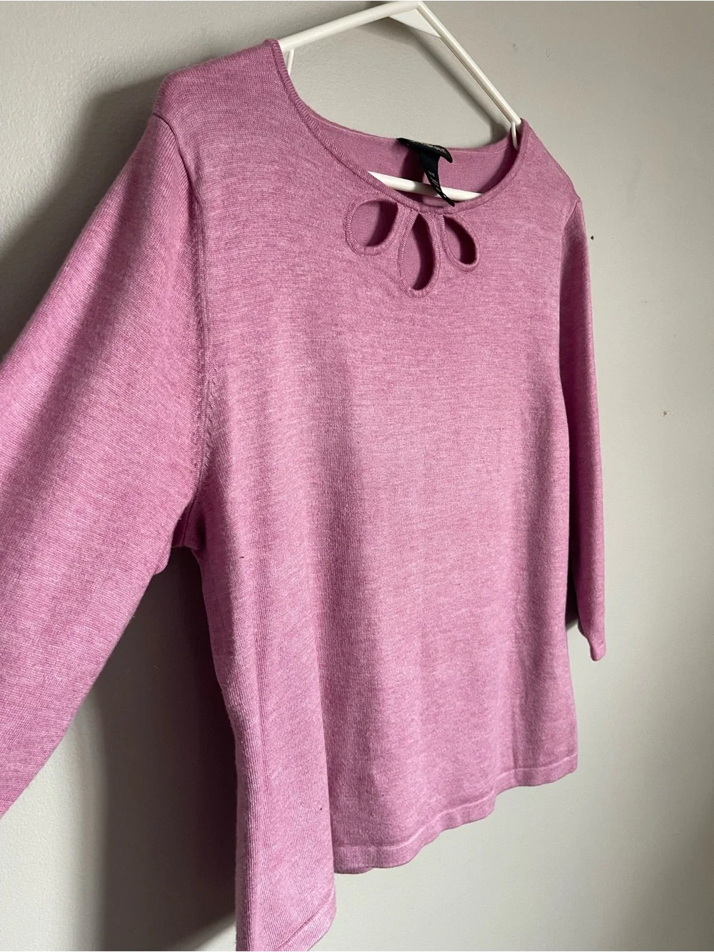 LANE BRYANT |  Pink Cutout Neck Knit Sweater Sz 14/16